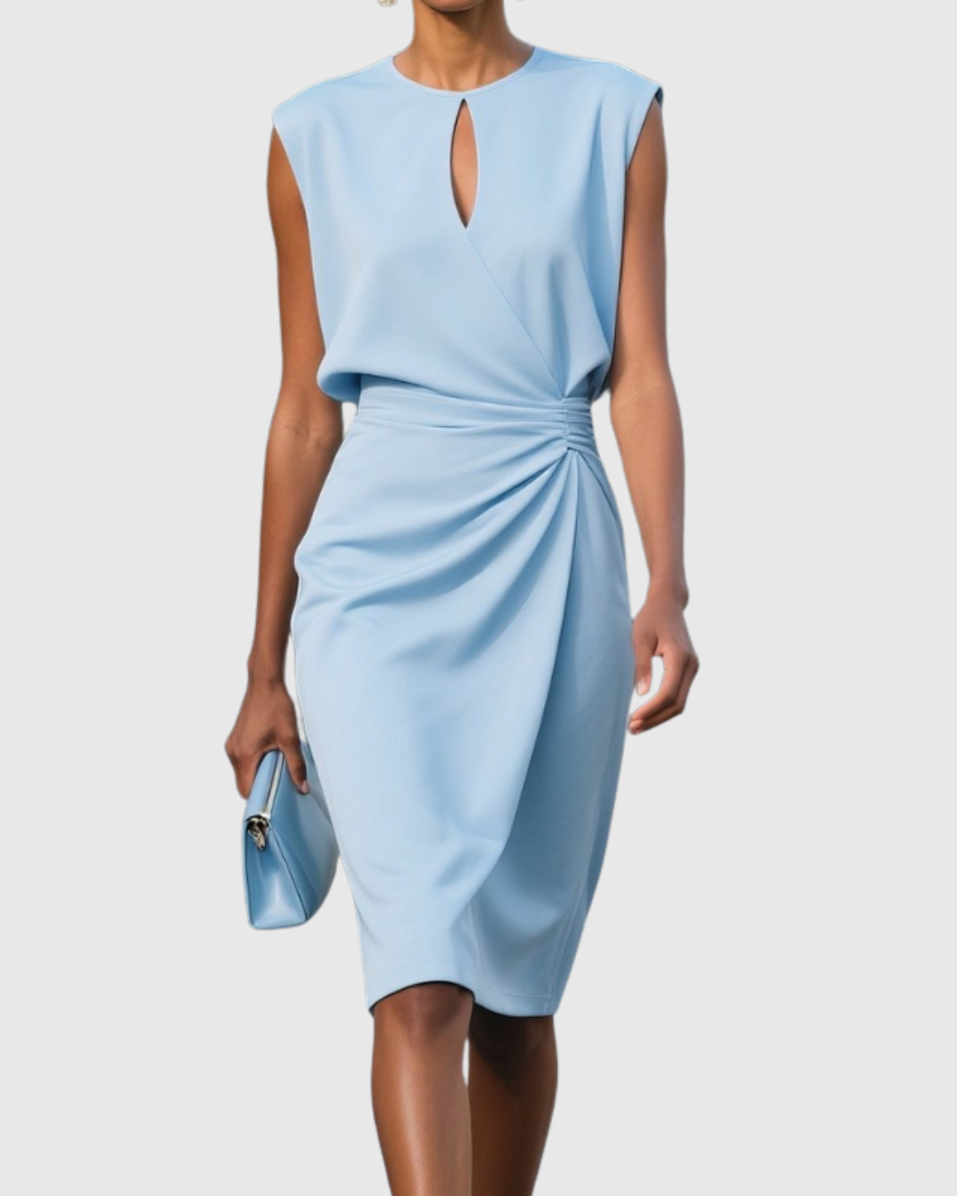 Lisette | Women's Knee-Length Dress, Keyhole Neck, Sleeveless