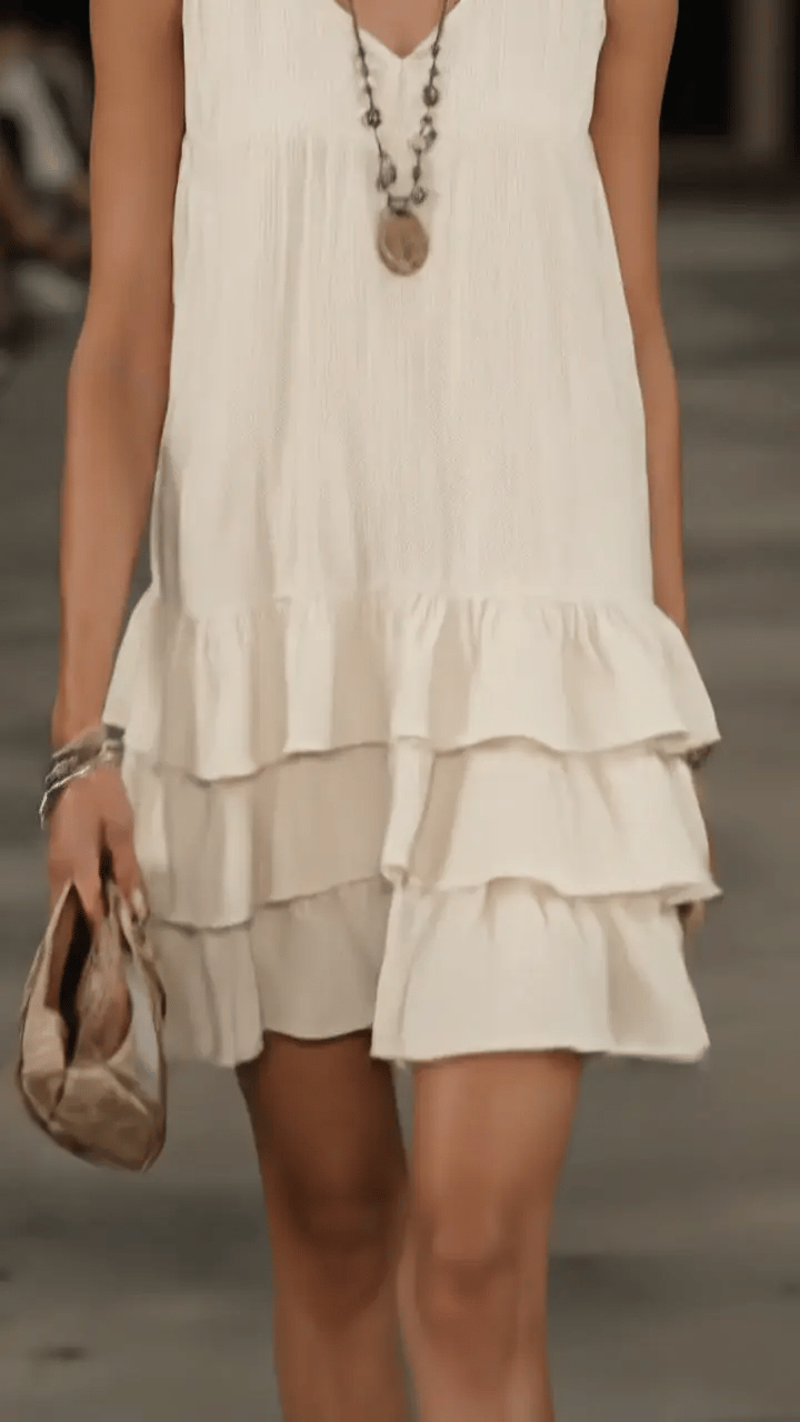 Cecily | Women's Relaxed Midi Dress, Round Neck, Sleeveless