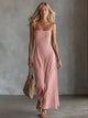 Cordula | Women's Bohemian Midi Dress, Round Neck, Short Sleeves