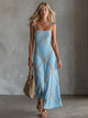 Cordula | Women's Bohemian Midi Dress, Round Neck, Short Sleeves