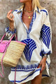Women's Printed Shirt Midi Dress, Collared, Long Sleeves