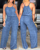 Oceanie | Women's Spaghetti-Strap Jumpsuit, Drawstring Waist