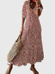 Everild | Women's Ikat Midi Dress, V-Neck, Three-Quarter Sleeves