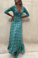 Women's Floral Maxi Dress, Round Neck, Half Sleeves