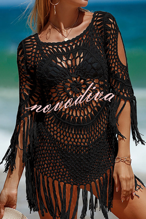 Ariadne | Women's Knitted Cover-Up, Round Neck, Cut-Out
