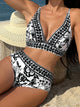 Hedwige | Women's Printed Bikini Set, V-Neck, High Waist