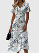 Romilly | Women's Relaxed Midi Dress, V-Neck, Short Sleeves
