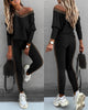 Tiphanie | Women's Two-Piece Trouser Set, Gigot Sleeves, Tape Detail