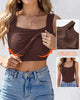 Sandrine | Women's Seamless Tank Top, U-Neck, Built-In Bra