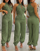 Reine | Women's Two-Piece Cargo Set, High Neck, Sleeveless, Pockets