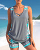 Maguelone | Women's Printed Tankini Set, Criss-Cross Straps
