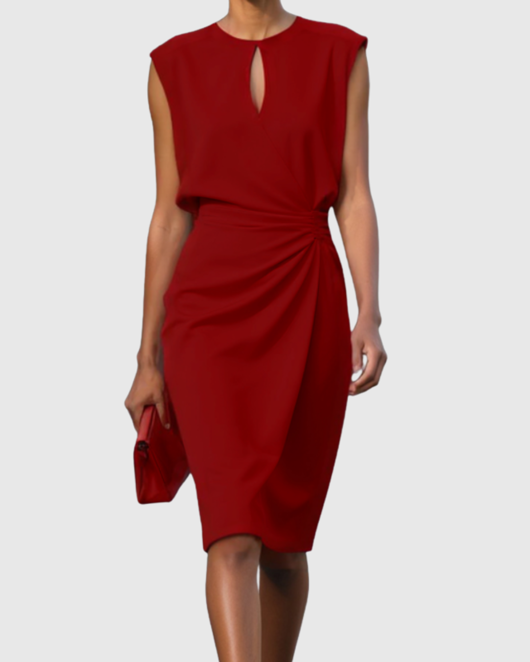 Lisette | Women's Knee-Length Dress, Keyhole Neck, Sleeveless