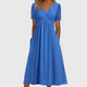 Violetta | Women's Pocket Wrap Midi Dress, V-Neck, Short Sleeves