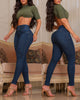Amaline | Women's High-Waisted Skinny Jeans, Button Front, Zip Fly