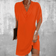 Lyra | Women's Wrap Midi Dress, V-Neck, Three-Quarter Sleeves