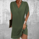 Lyra | Women's Wrap Midi Dress, V-Neck, Three-Quarter Sleeves