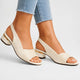 Women's open-toe slingback sandals with crocodile-effect front trim