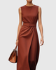 Thomasine | Women's Knee-Length Dress, Round Neck, Sleeveless