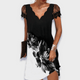 Ginevra | Women's Lace Midi Dress, V-Neck, Short Sleeves