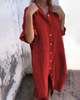 Katharine | Women's Shirt Midi Dress, Collared, Sleeveless, Pockets
