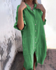 Katharine | Women's Shirt Midi Dress, Collared, Sleeveless, Pockets