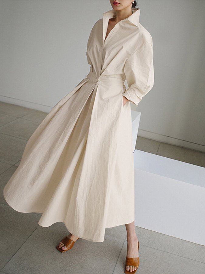 Seraphine | Women's Wrap Maxi Dress, Collared, Three-Quarter Sleeves