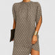 Odette | Women's Ruched Midi Dress, Round Neck, Long Sleeves