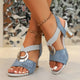 Helaine | Women's Heeled Block Heel Sandals, Open Toe, Multi-Strap
