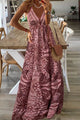 Women's Resort Bohemian Maxi Dress, Round Neck, Sleeveless