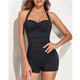 Brunehilde | Women's One-Piece Swimsuit, Halter Neck, Ruched