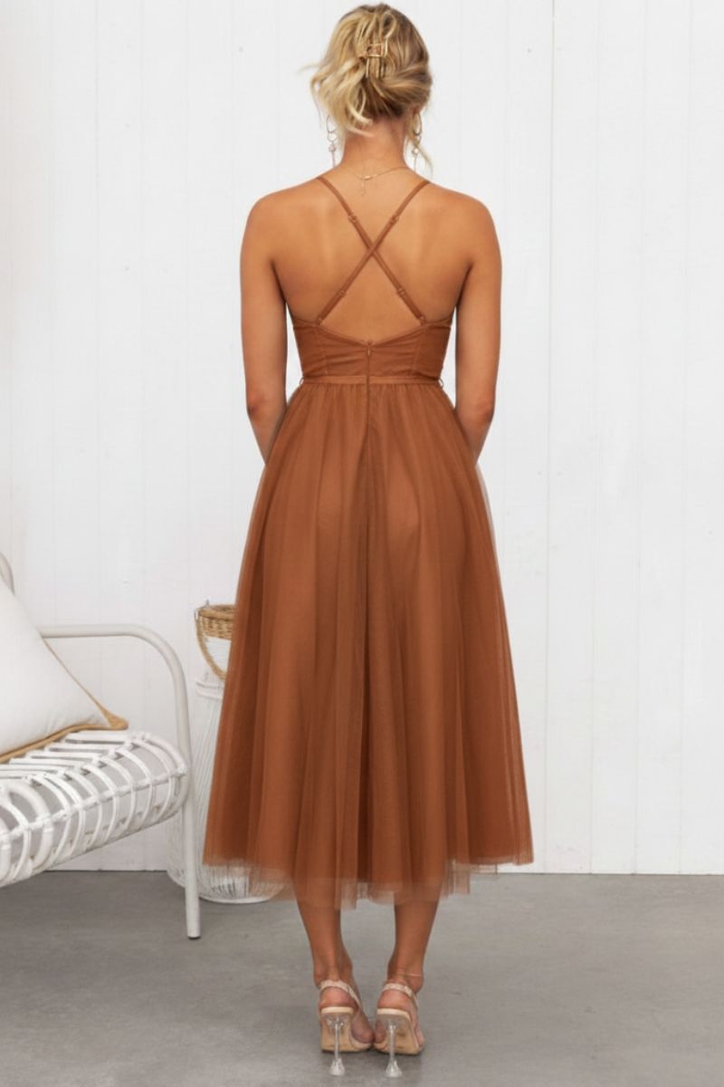 Celeste | Women's Midi Dress, Sweetheart Neck, Short Sleeves