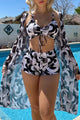 Oceanne | Women's Printed Lace Three-Piece Set