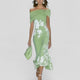 Cassandra | Women's Floral Midi Dress, Off-Shoulder, Short Sleeves