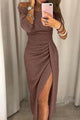 Mariel | Women's Wrap Midi Dress, Off-Shoulder, Short Sleeves