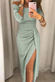 Mariel | Women's Wrap Midi Dress, Off-Shoulder, Short Sleeves