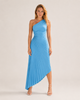 Women's One-Shoulder Maxi Dress, Side Cut-Out, Pleated Skirt