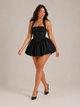 Women's Halter Mini Dress, Lace-Up Back, Bubble Hem