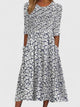 Jessamy | Women's Floral A-Line Midi Dress, Round Neck, Long Sleeves, Pockets
