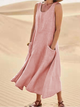 Bellamy | Women's Midi Dress, Scoop Neck, Sleeveless, Pockets