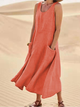 Bellamy | Women's Midi Dress, Scoop Neck, Sleeveless, Pockets