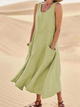 Bellamy | Women's Midi Dress, Scoop Neck, Sleeveless, Pockets
