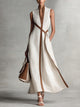 Hadley | Women's Wrap Maxi Dress, V-Neck, Short Sleeves