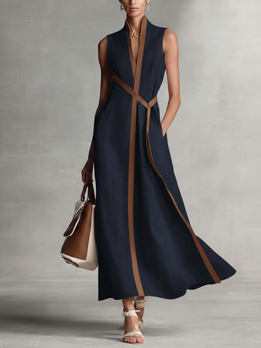 Hadley | Women's Wrap Maxi Dress, V-Neck, Short Sleeves