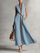 Hadley | Women's Wrap Maxi Dress, V-Neck, Short Sleeves