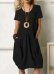 Gemma-Rose midi dress, round neck, short sleeves, pockets