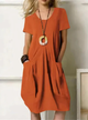 Gemma-Rose midi dress, round neck, short sleeves, pockets