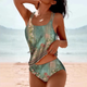 Gisele | Women's Printed Tankini Set, Scoop Neck