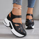 Women's platform sandals with ankle straps and cutout toe detailing