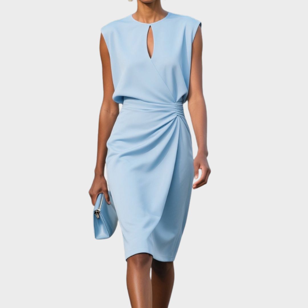 Lisette | Women's Knee-Length Dress, Keyhole Neck, Sleeveless