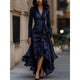 Colette | Women's Wrap Maxi Dress, V-Neck, Long Sleeves